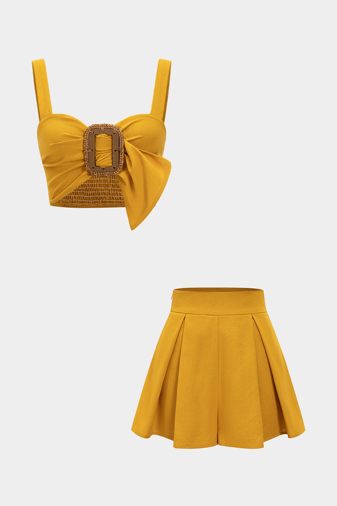 Carminho - Conjunto Plissado & Calças Sólidas