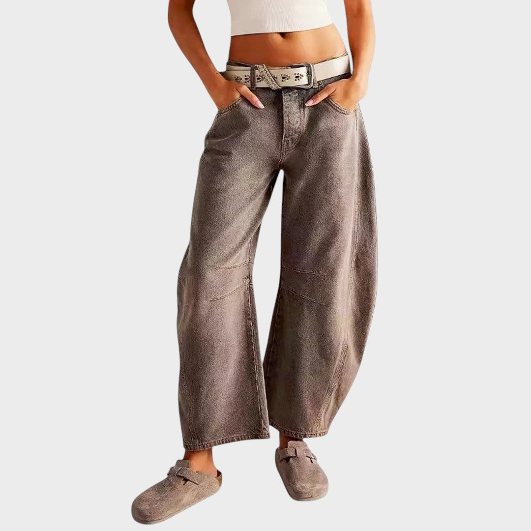 Marta - Barril Jeans com Estampa de Leopardo