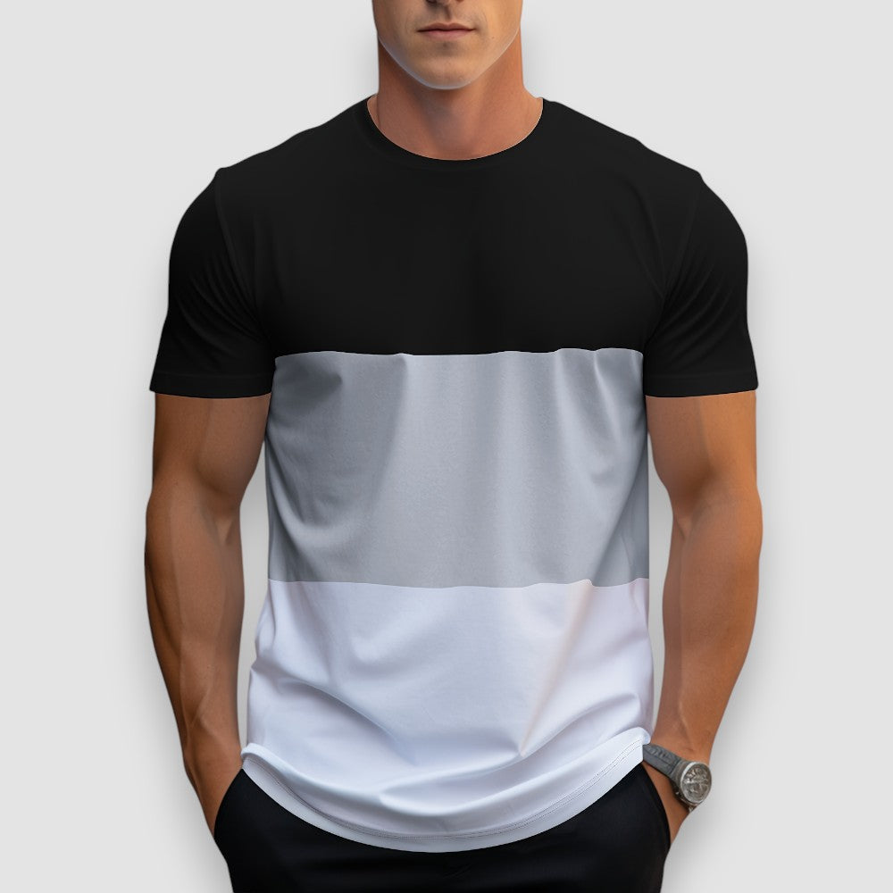 Ricardo - T-shirt com Design em Blocos de Cor