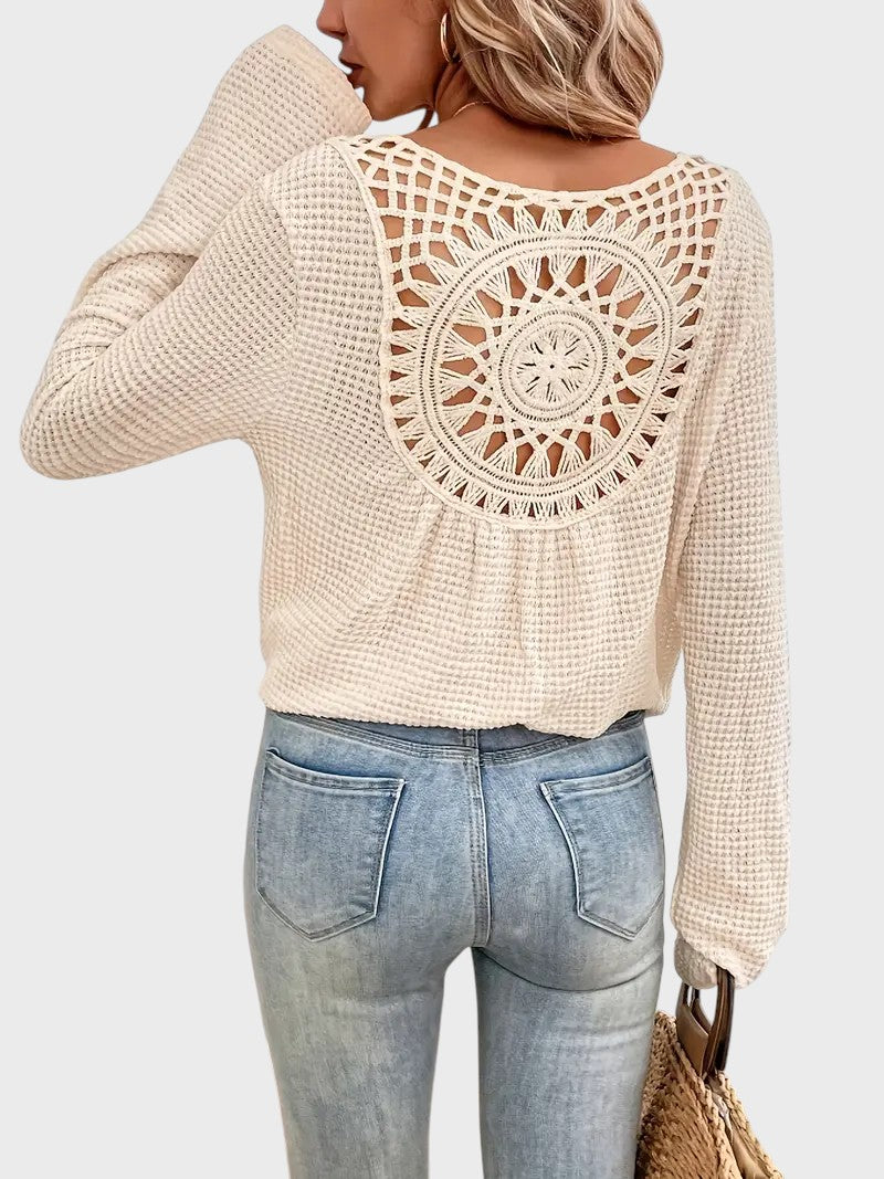 Angélica - Blusa Sofisticada com Decote em V