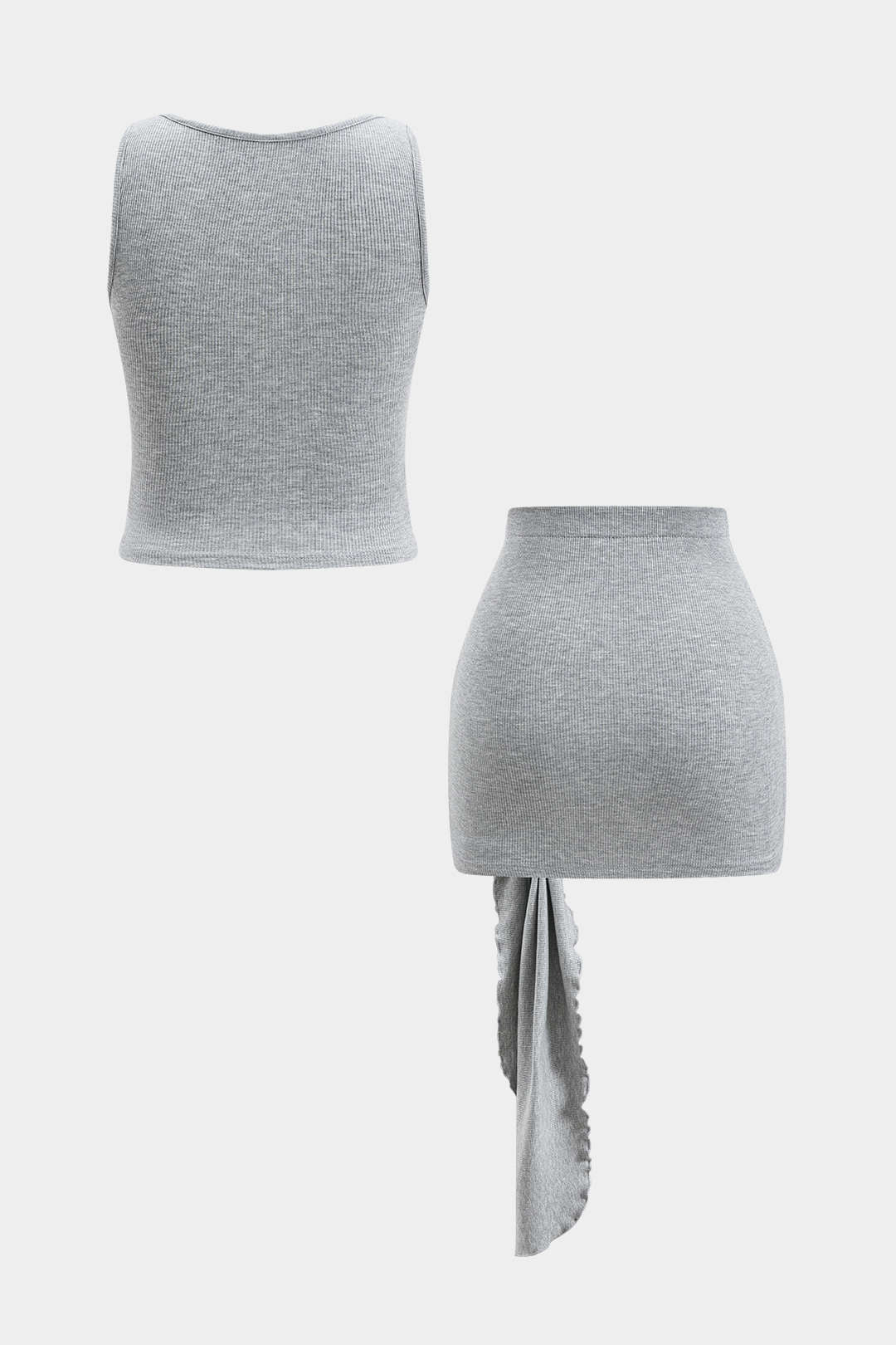 Amélia- Conjunto Top Sem Mangas & Saia com Laço