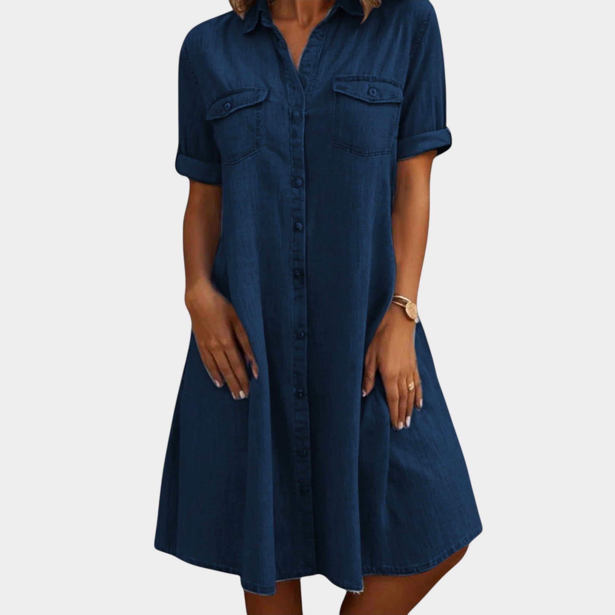 Celeste - Vestido Listrado