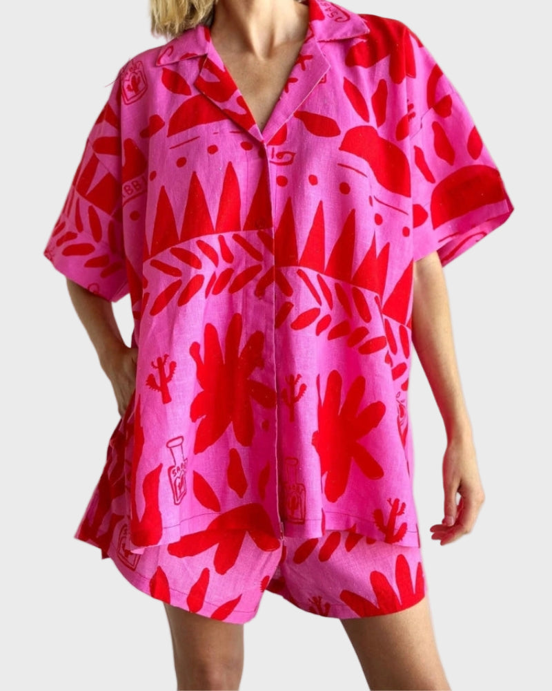 Isadora - Conjunto Camisa comprida com Estampa Marcante