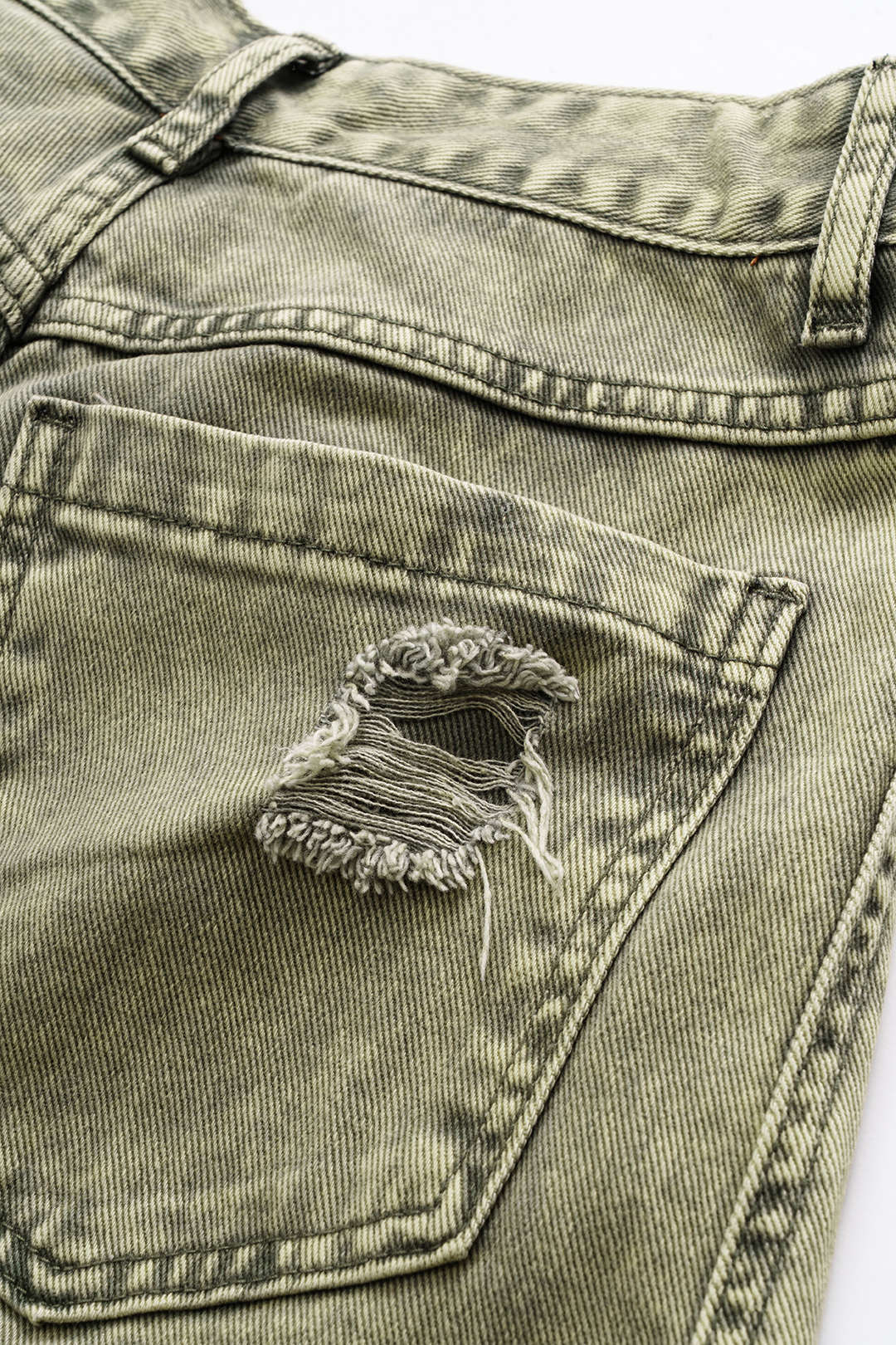 Glória - Calças de Ganga de Perna Larga Desgastados