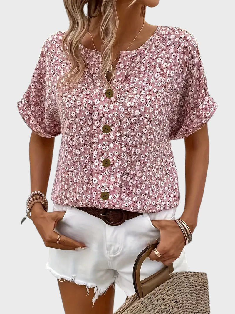 Constança - Blusa Leve com Estampa Floral