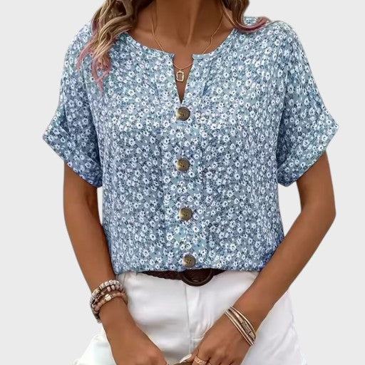 Constança - Blusa Leve com Estampa Floral