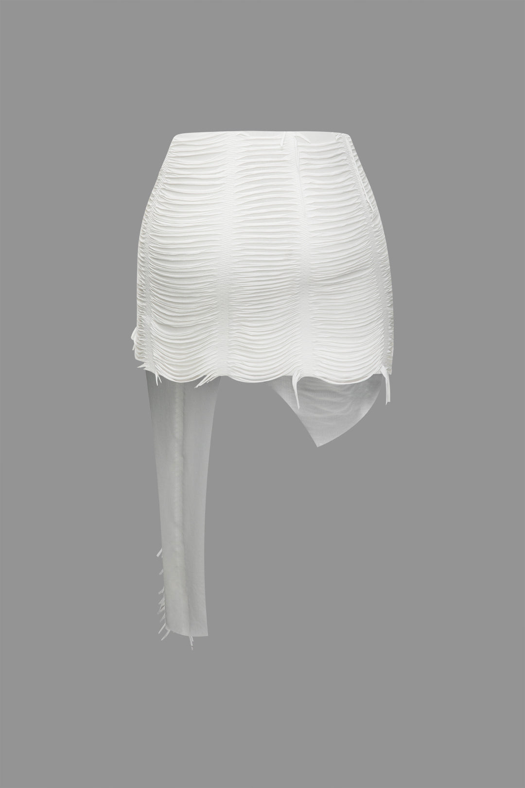 Graça- Conjunto de Top Halter Desgastado e Saia Mini Assimétrica