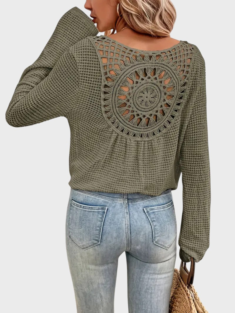 Angélica - Blusa Sofisticada com Decote em V