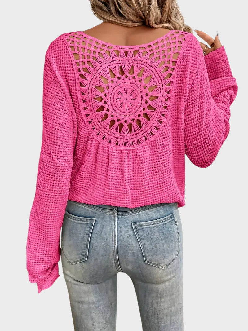 Angélica - Blusa Sofisticada com Decote em V