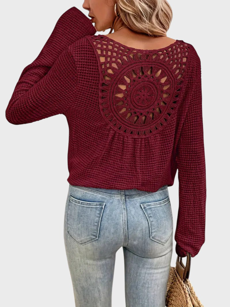 Angélica - Blusa Sofisticada com Decote em V