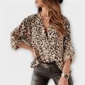 Luisa - Blusa Moderna Com Padrão de Leopardo