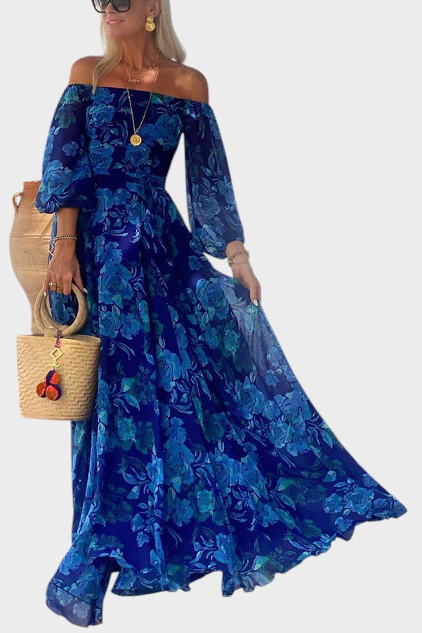 Salomé - Vestido Longo Com Padrão Floral