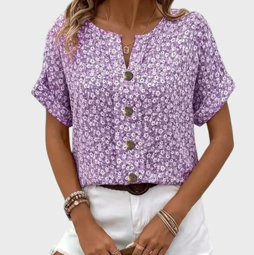 Constança - Blusa Leve com Estampa Floral