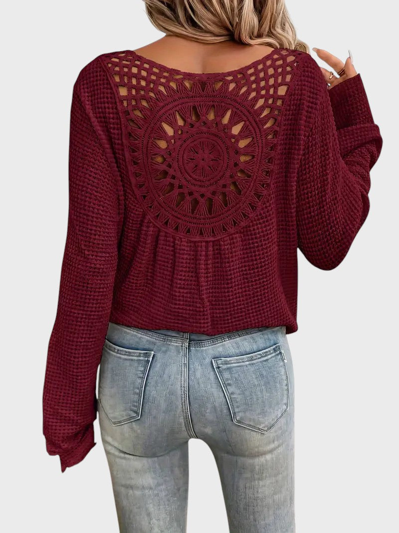 Angélica - Blusa Sofisticada com Decote em V