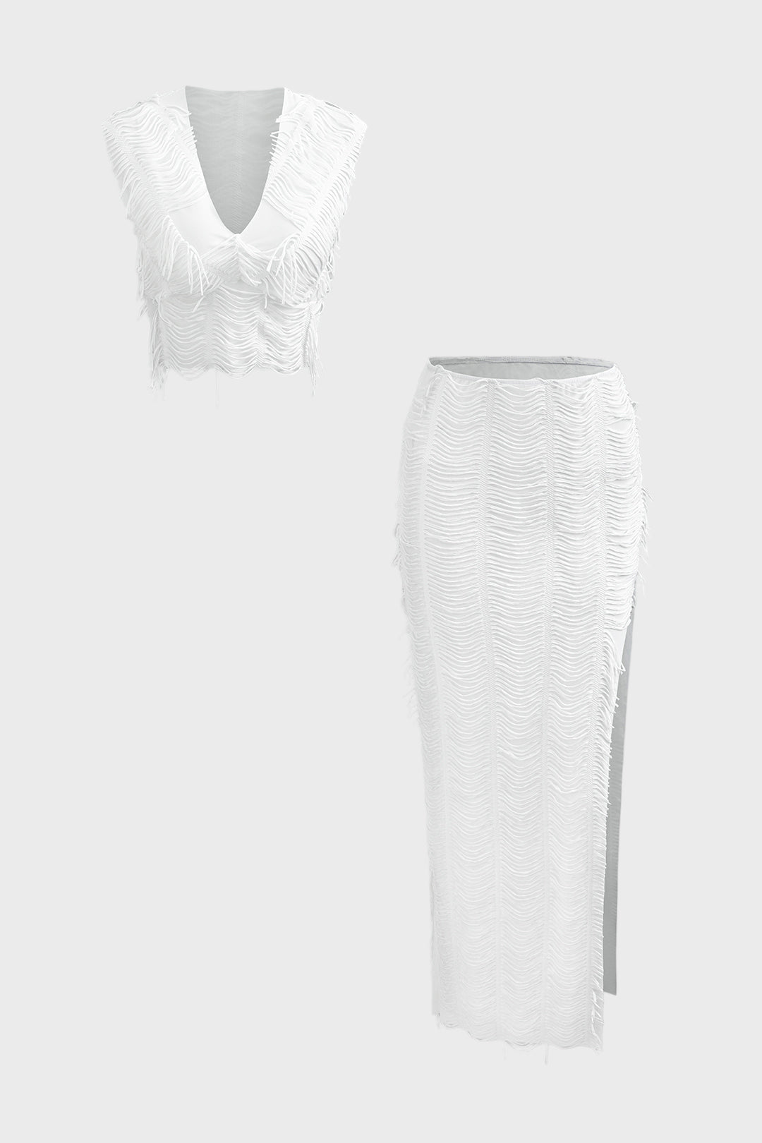 Jade - Conjunto Top Cropped & Saia Maxi Fenda