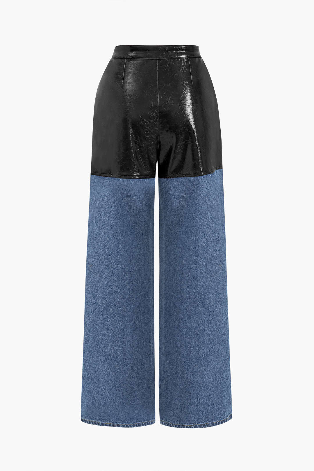 Eva - Calças de Ganga em Couro Sintético