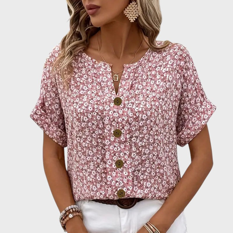 Constança - Blusa Leve com Estampa Floral