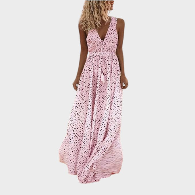 Camila - Vestido Longo Boho Com Padrão De Lua