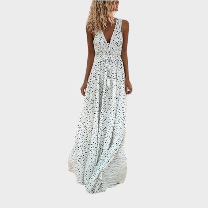 Camila - Vestido Longo Boho Com Padrão De Lua