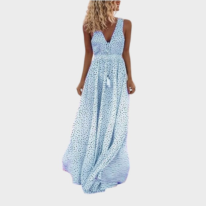 Camila - Vestido Longo Boho Com Padrão De Lua