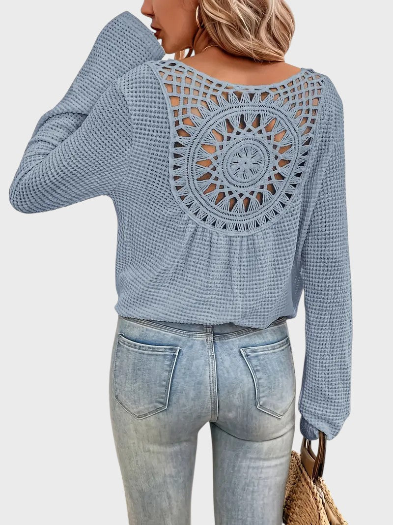 Angélica - Blusa Sofisticada com Decote em V