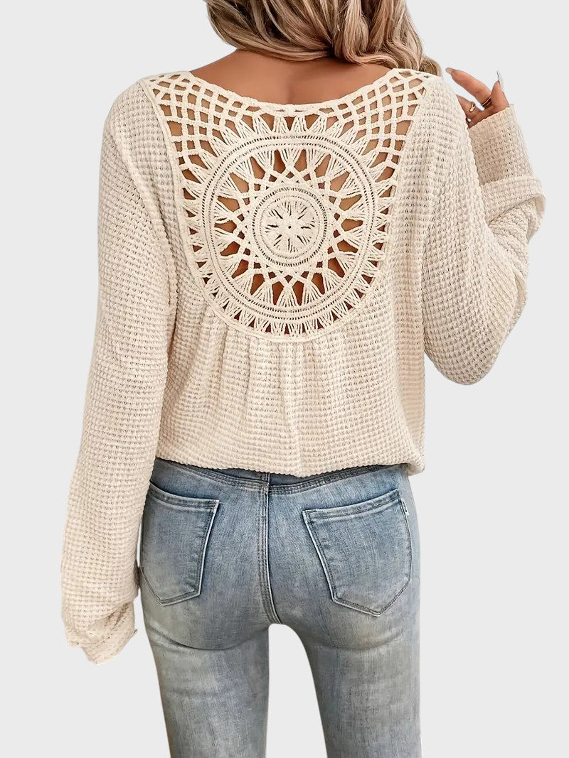 Angélica - Blusa Sofisticada com Decote em V