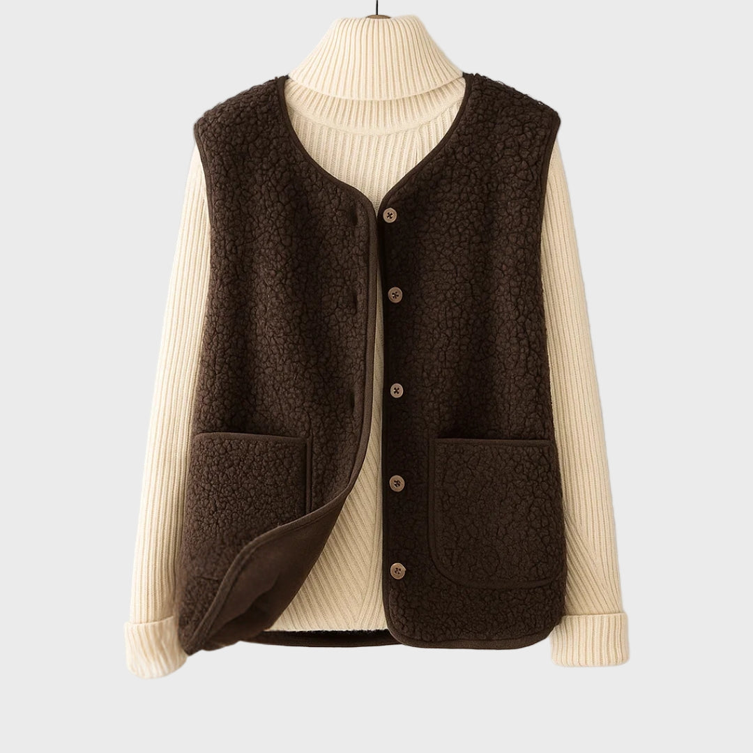 Rosa - Colete clássico de malha