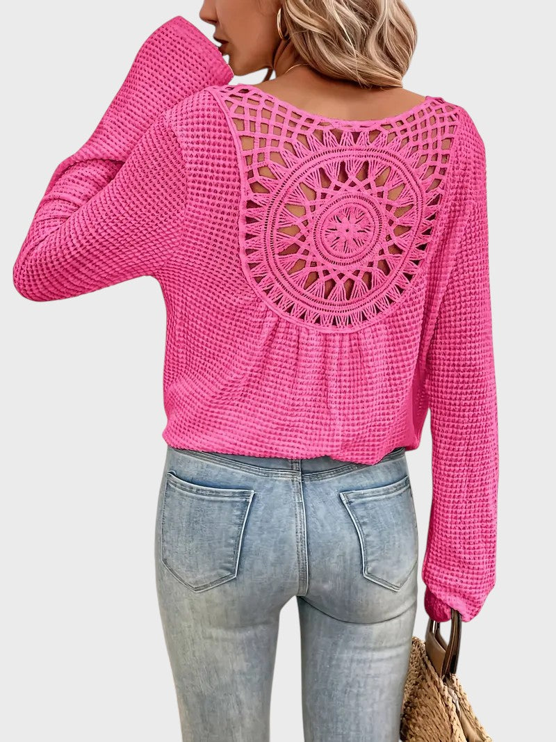 Angélica - Blusa Sofisticada com Decote em V