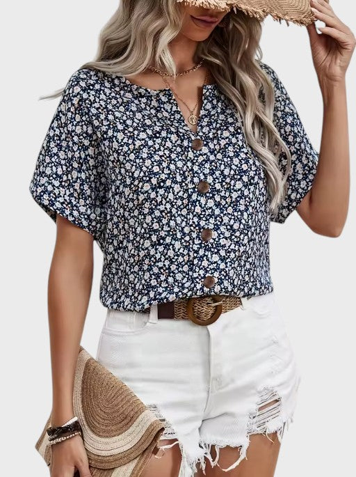 Constança - Blusa Leve com Estampa Floral