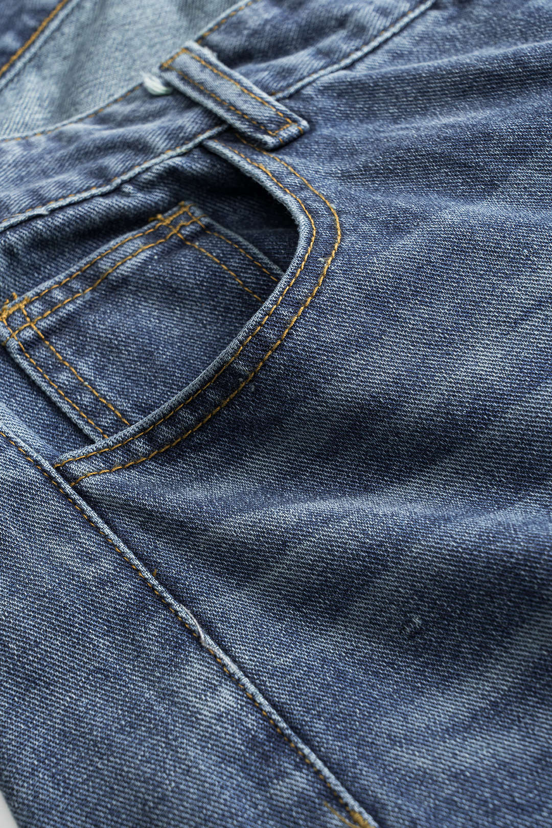 Dina - Calça de Ganga Assimétricas de Cintura Alta