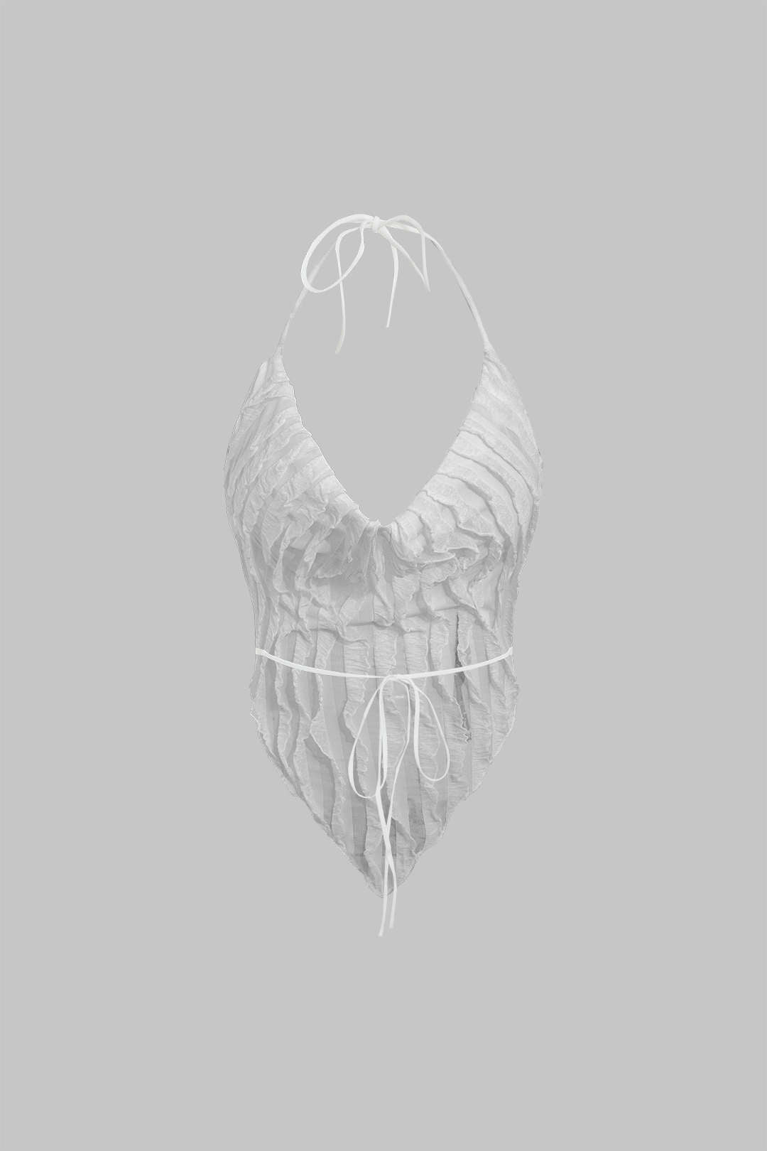 Iolanda - Conjunto de Top com Decote e Saia Mini Sem Costas