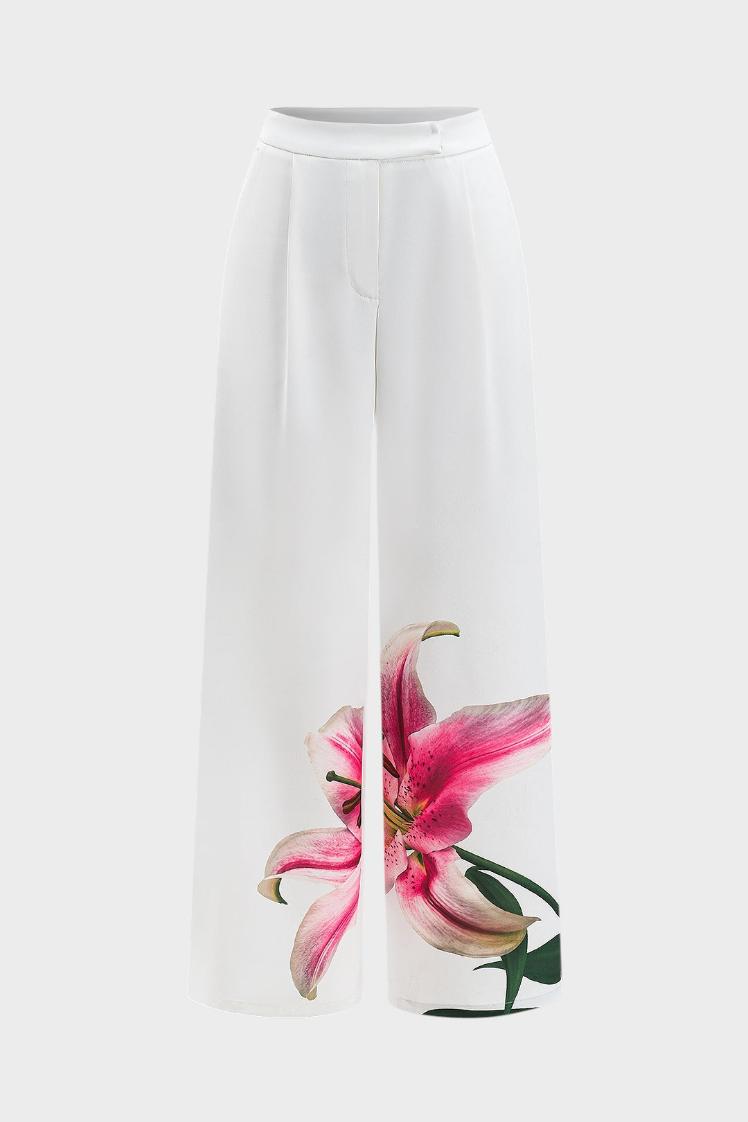 Cristina - Calças floral de perna larga
