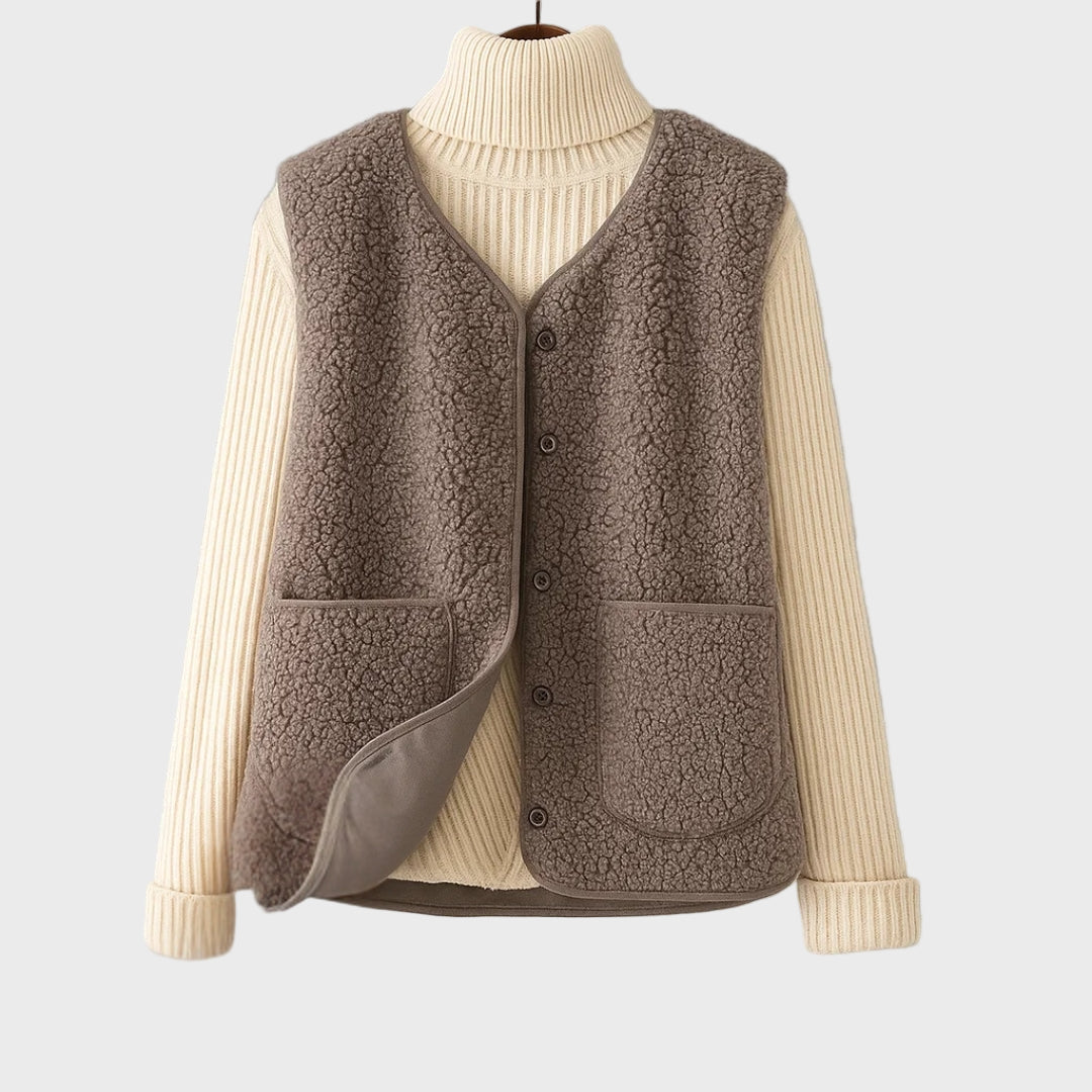 Rosa - Colete clássico de malha