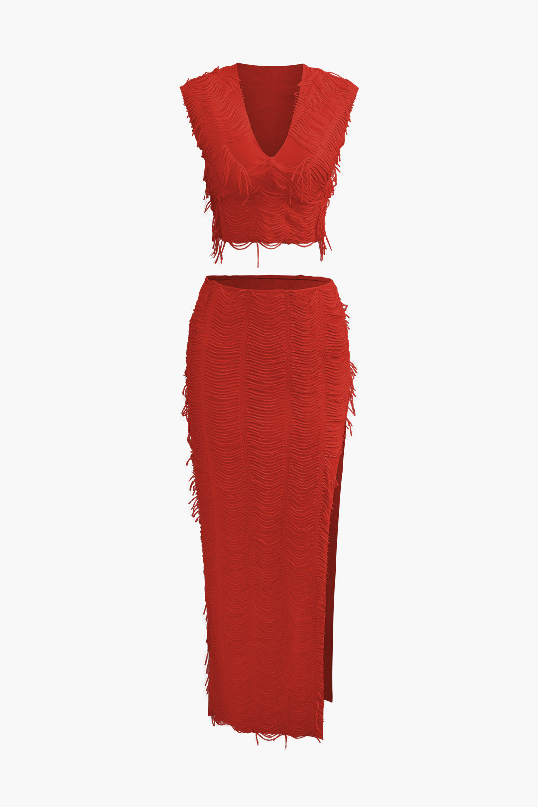 Jade - Conjunto Top Cropped & Saia Maxi Fenda