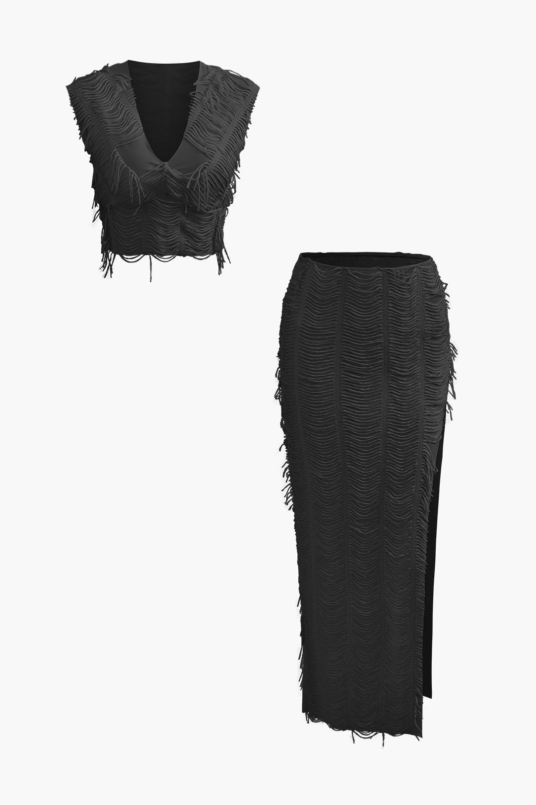 Jade - Conjunto Top Cropped & Saia Maxi Fenda