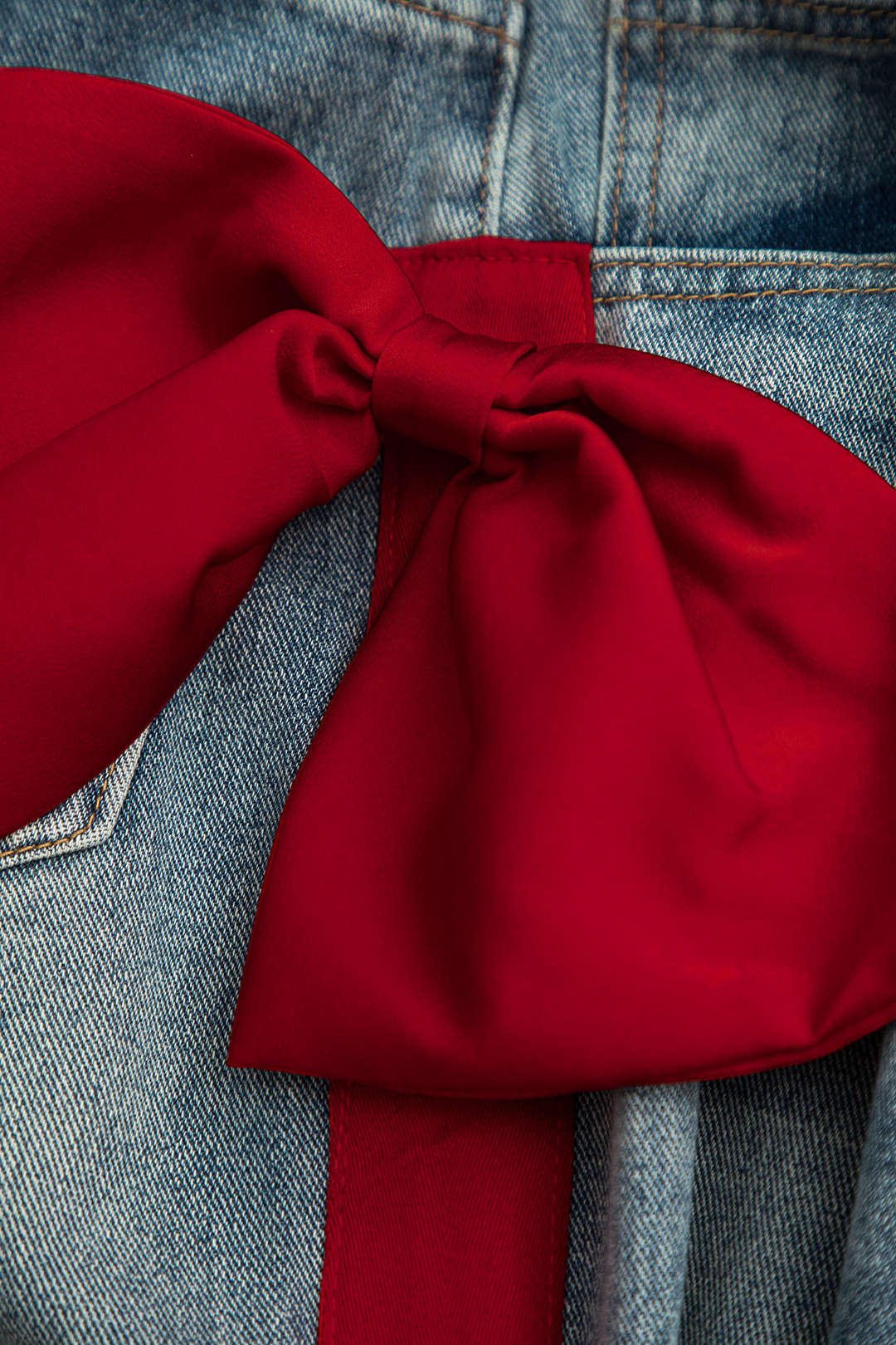 Elvira - Calças de Ganga com Laço Decorativo