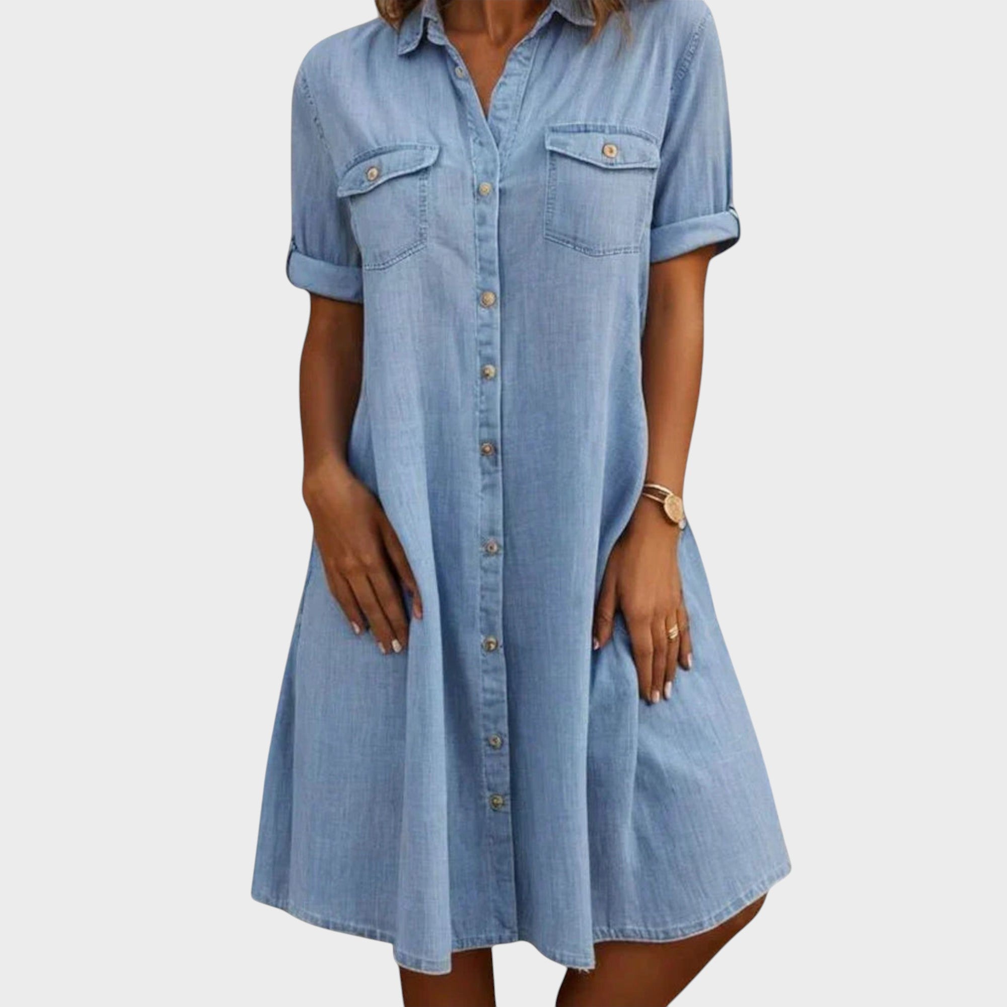 Celeste - Vestido Listrado