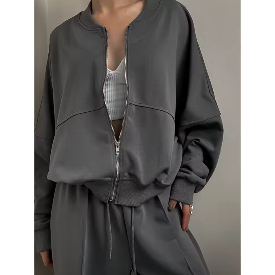 Samanta - Conjunto Retro de Veludo Bomber