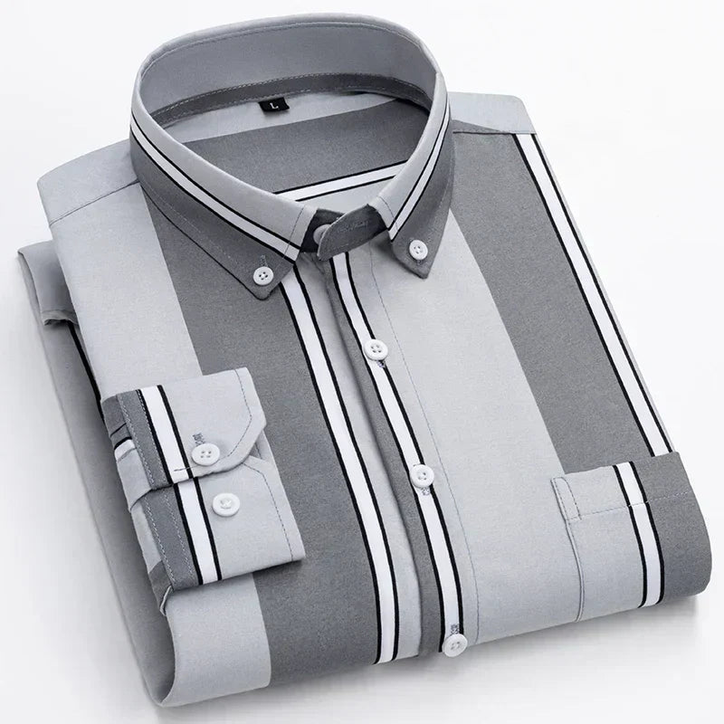 Leandro - Camisa de Listras Estilosas para Homens