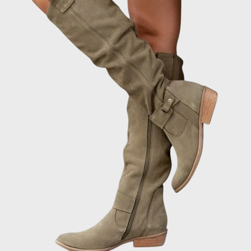 Cleo - Botas de Couro Elegantes para Mulheres