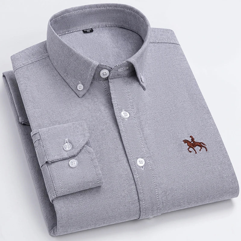 Francisco - Camisa Oxford Masculina com Bordado
