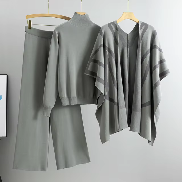 Celina - Conjunto Malha Confortável 3 Peças