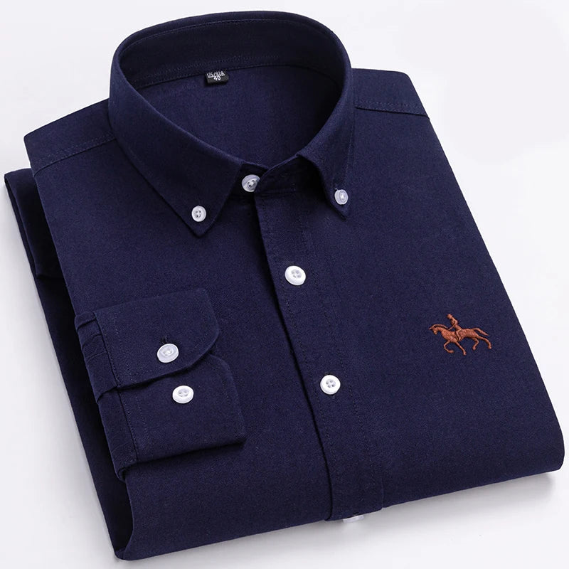Francisco - Camisa Oxford Masculina com Bordado