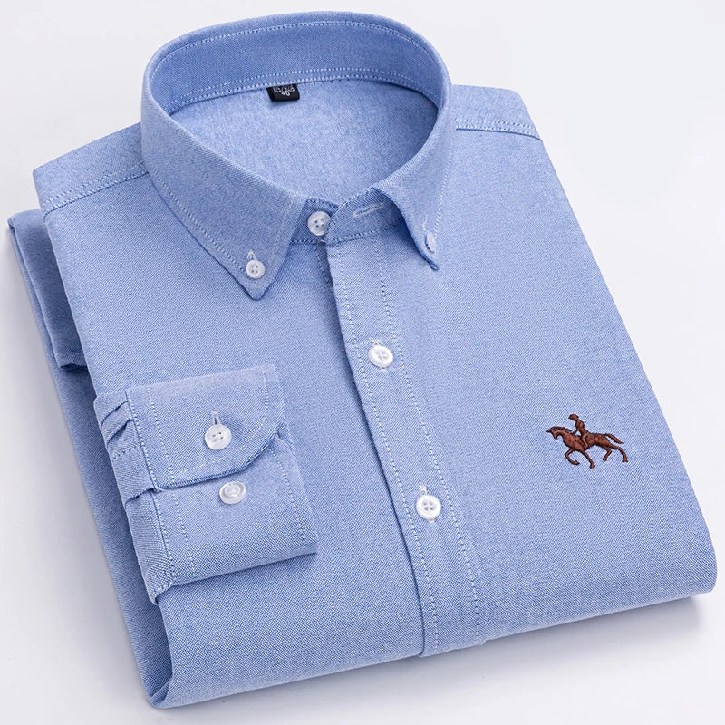 Francisco - Camisa Oxford Masculina com Bordado