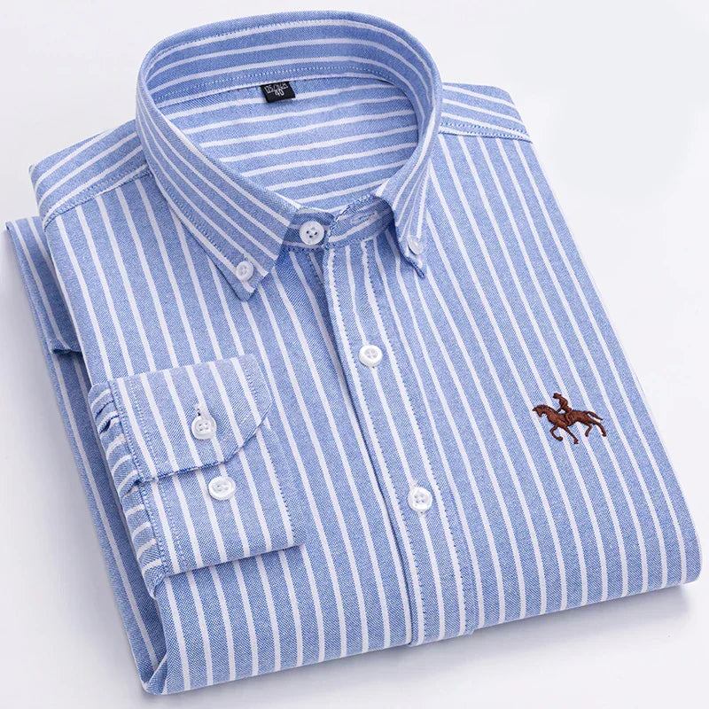 Francisco - Camisa Oxford Masculina com Bordado