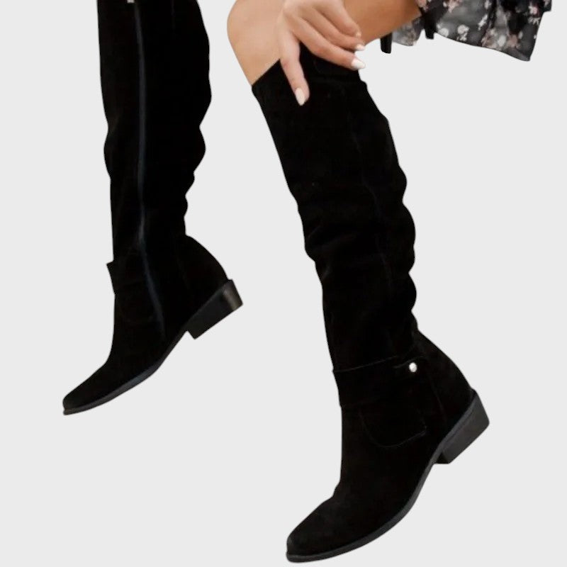 Cleo - Botas de Couro Elegantes para Mulheres