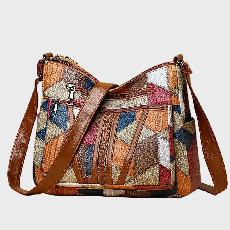 Laura - Carteira de Couro em Estilo Mosaico