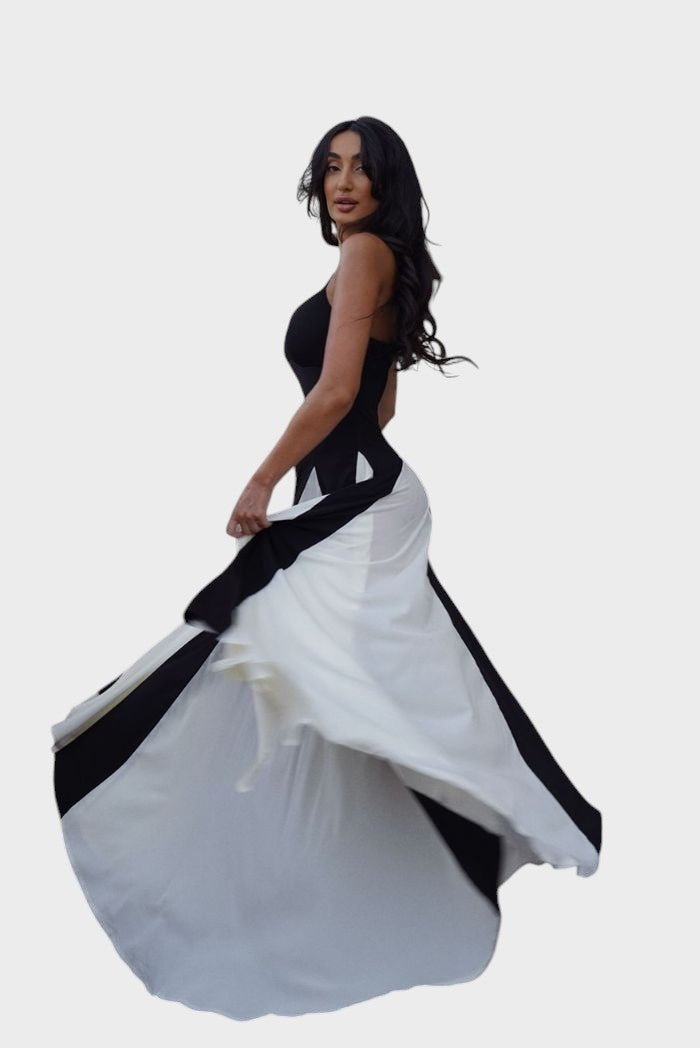 Eliana – Vestido Longo Com Detalhes Em Painel