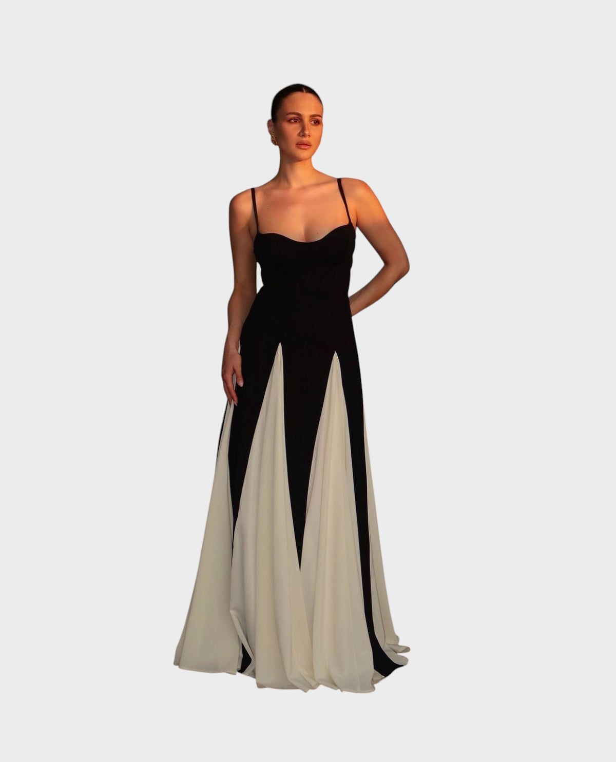 Eliana – Vestido Longo Com Detalhes Em Painel