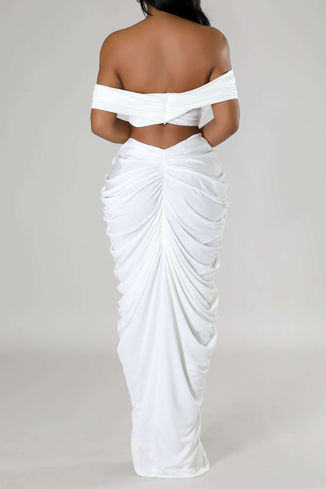 Dora - Conjunto Top Decote V & Saia Maxi